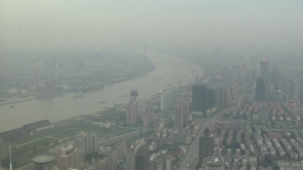 Shanghai Skyline During The Day — Stok video